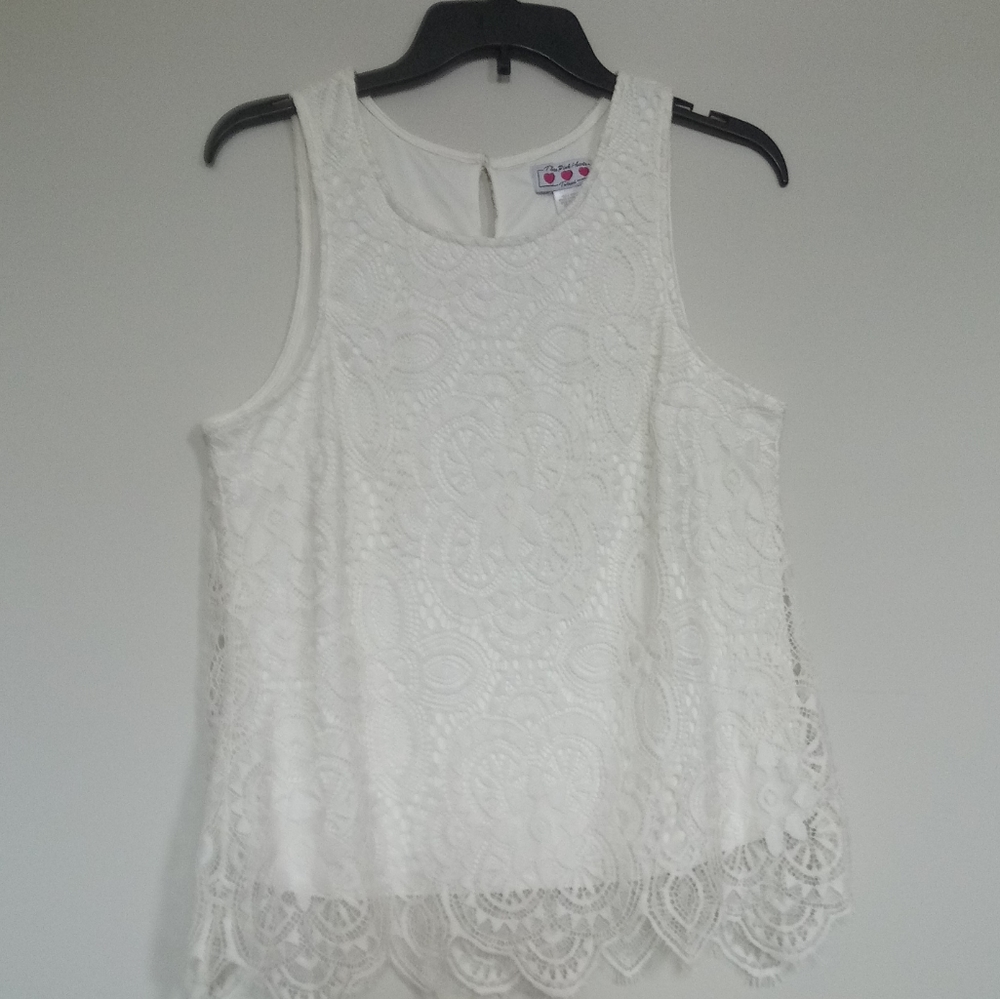 New Ivory lacy sleeveless top Size L
